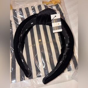 Lele Sadoughi Jet Velvet Knotted Headband